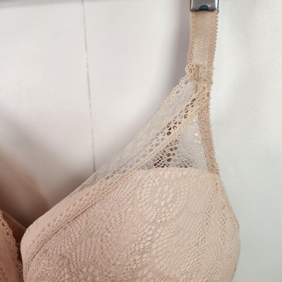 Chantelle Festivite Lace Plunge Contour Bra Pink Underwire Size 32G 32DDDD - Picture 6 of 9